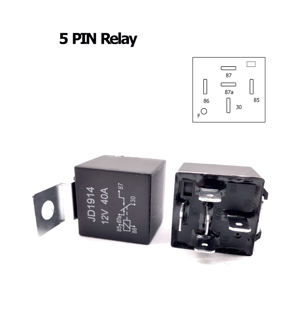 5* 5Pin Car Automotive SPDT Relay Switch Harness Socket Waterproof 40A 12V DC