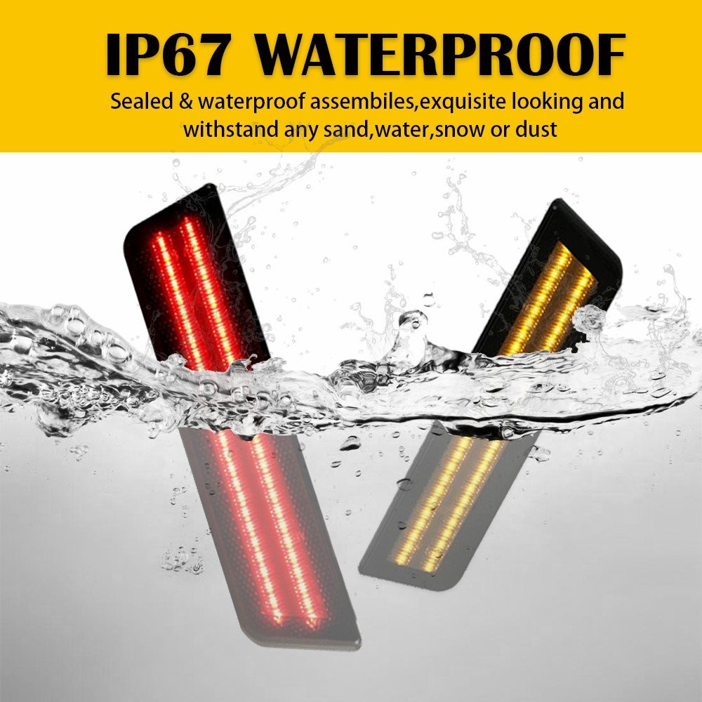 Smoke LED Side Marker Light for 08-14 Dodge Challenger Front Amber Rear Red SL