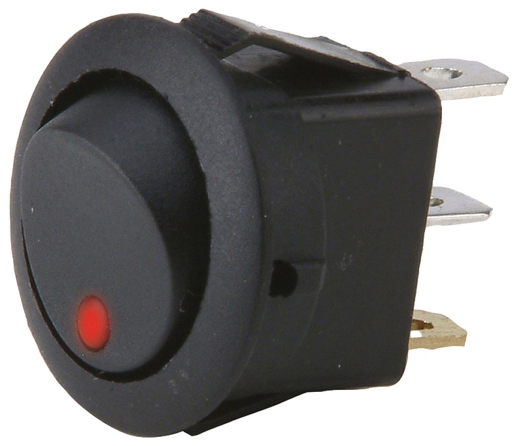 Install Bay IBRRSR Round Rocker Switch with Red LED No Leads 20A – 5 Pack