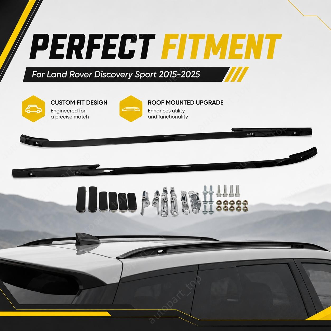 Fits LAND ROVER Discovery Sport 2015-2025 Side Rail Roof Rack Rail Crossbar