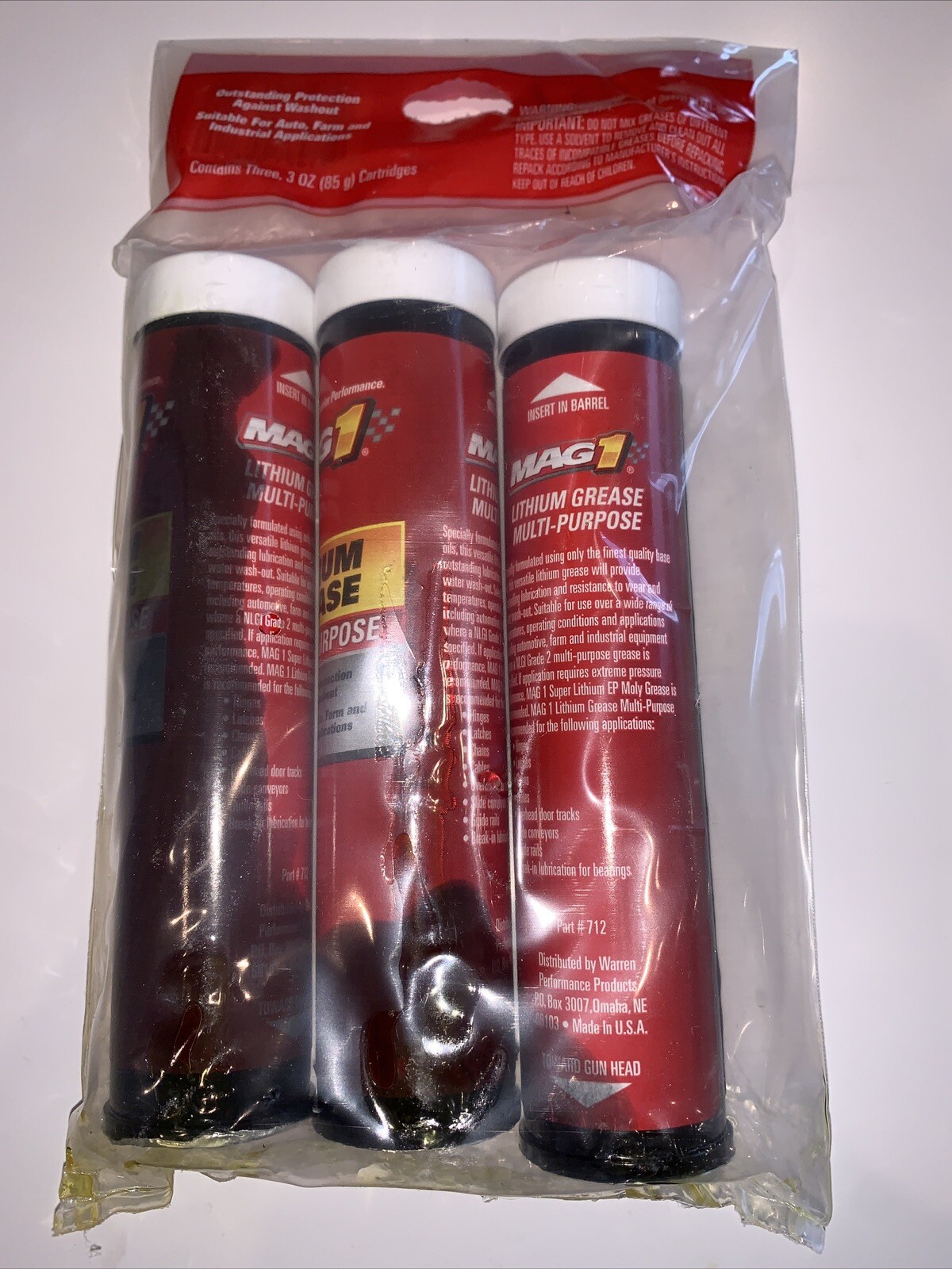MAG1- Multi Purpose Lithium Grease Oil Base -3 tube of 3 oz Cartridge Part #712