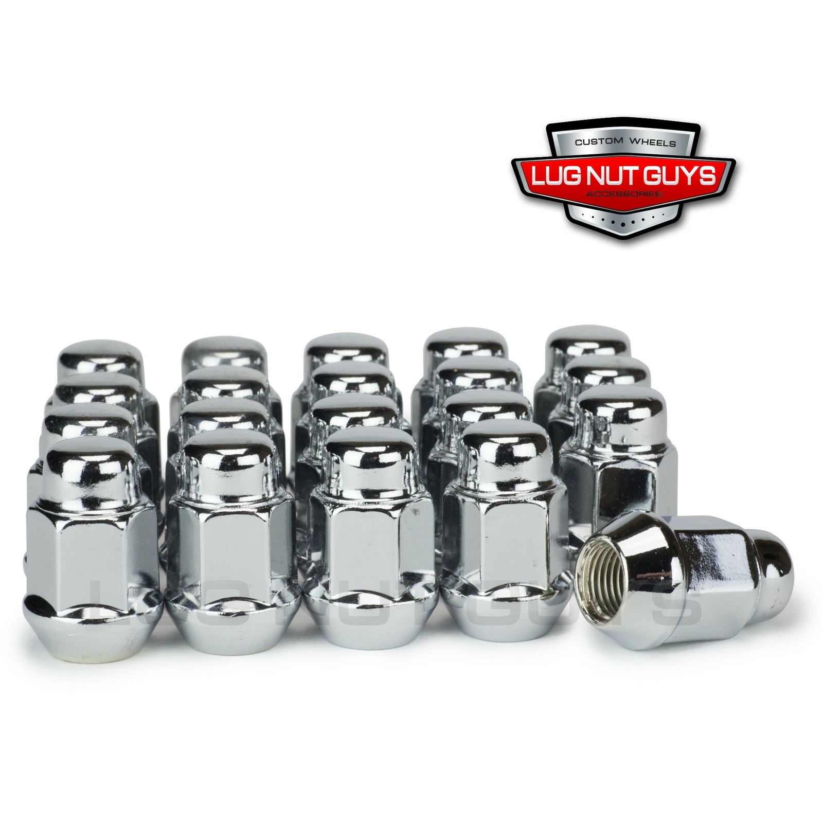 20 Lug Nuts Bulge Acorn 12×1.5 Chrome 21mm 13/16 Hex