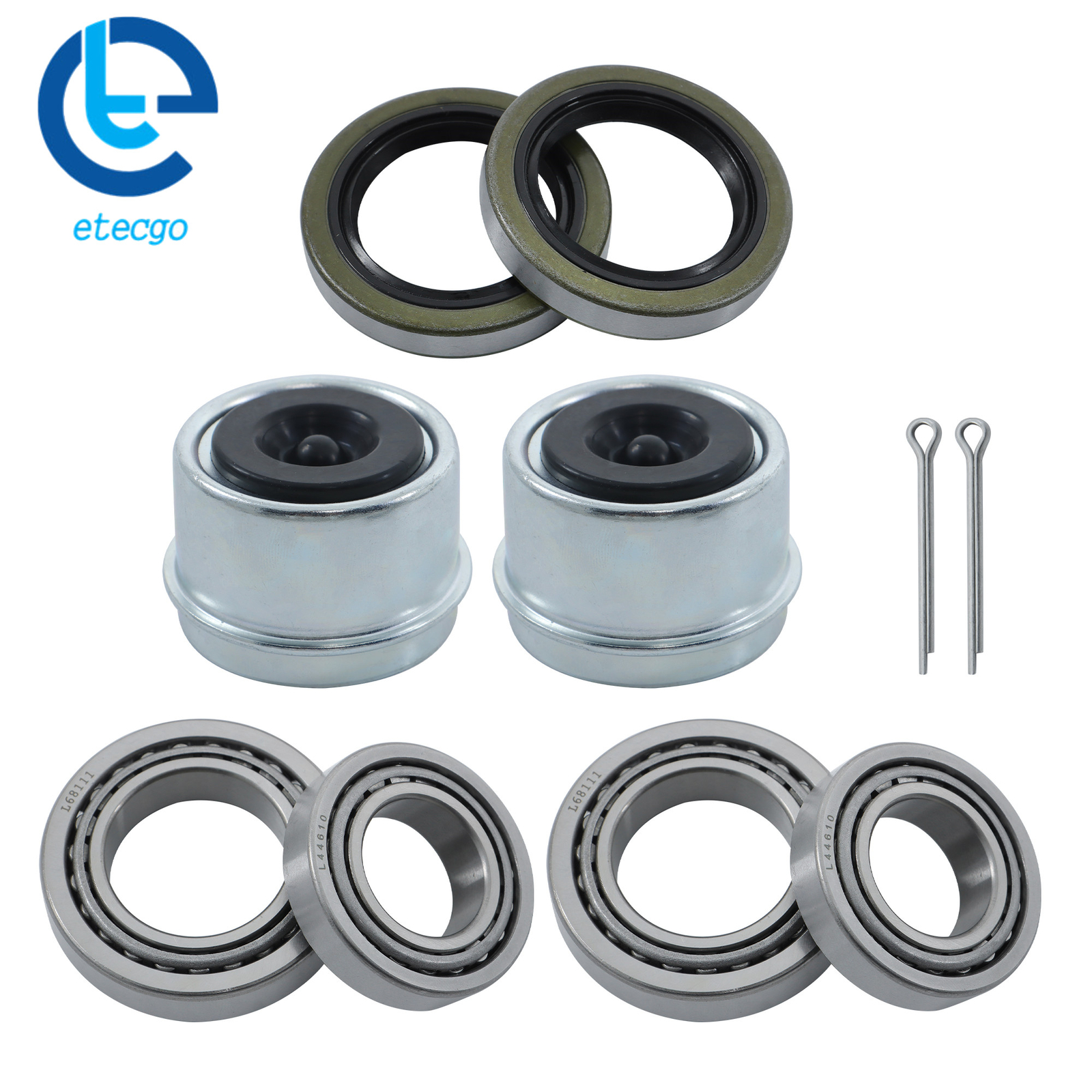 Trailer Axle 2 Set Trailer Bearing Kit For 1-3/8″ to 1-1/16″ 3500 Lbs