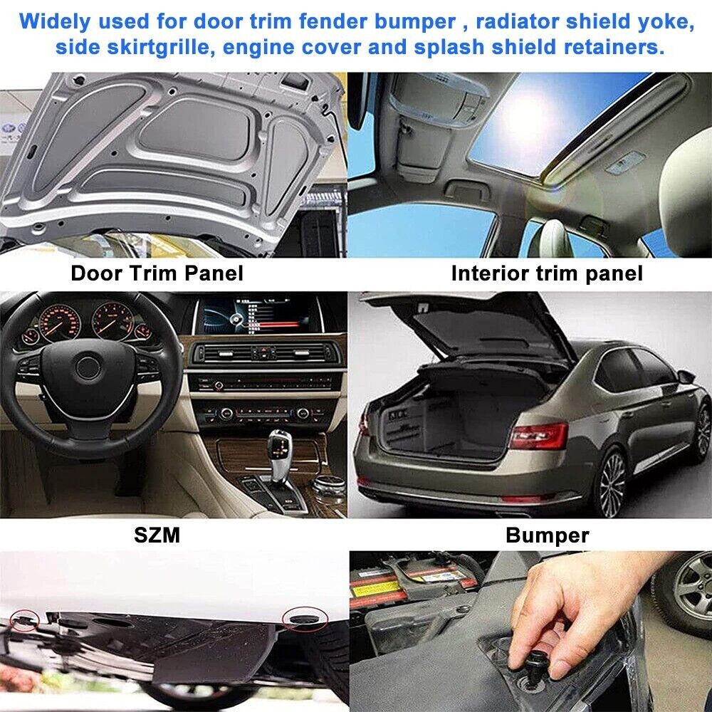100Pcs Bumper Fender Trim Clips, Push Pin Rivet Panel Fasteners Fits Toyota