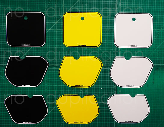 86′ 1986 85′ 1985 CR 125, 250, 500 3pc THICK number plate decals stickers