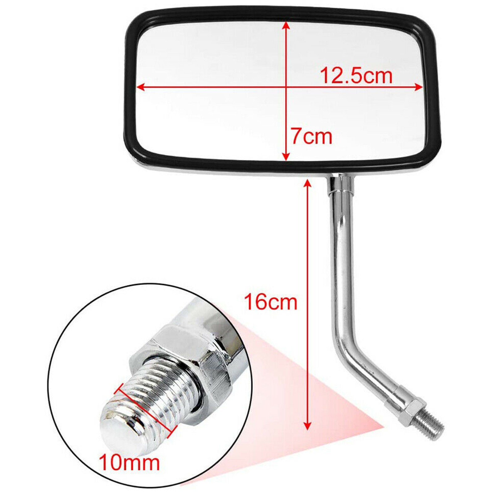 Chrome Motorcycle Rectangle Side Mirrors For Honda Magna 500C 1000 250 VF 750C