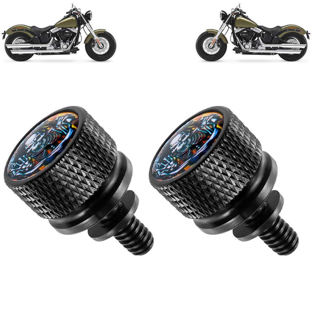 Knurled Seat Bolt Screw Aluminum Fit For Harley Softail Dyna CVO 96-23