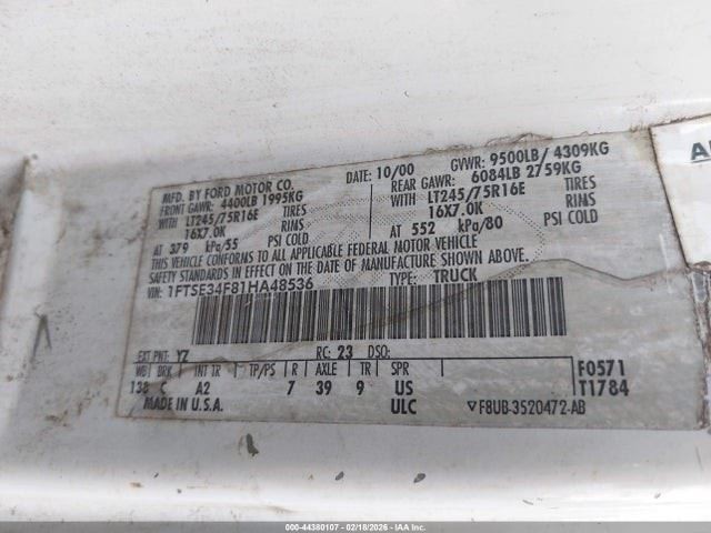 Driver Side View Mirror Power Sail Mounted Fits 94-06 FORD E150 VAN 1837179