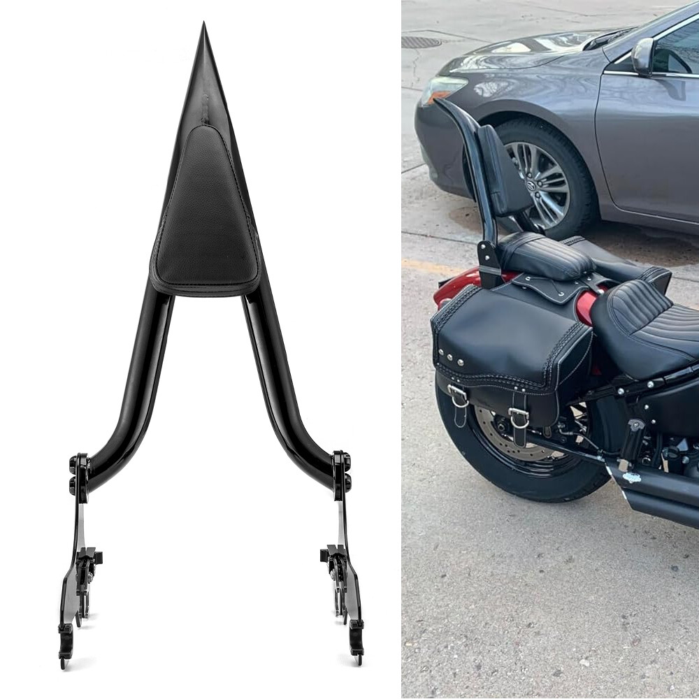 Black Sissy Bar Backrest for Harley Heritage Classic Softail FLSL FLDE 2018-2024