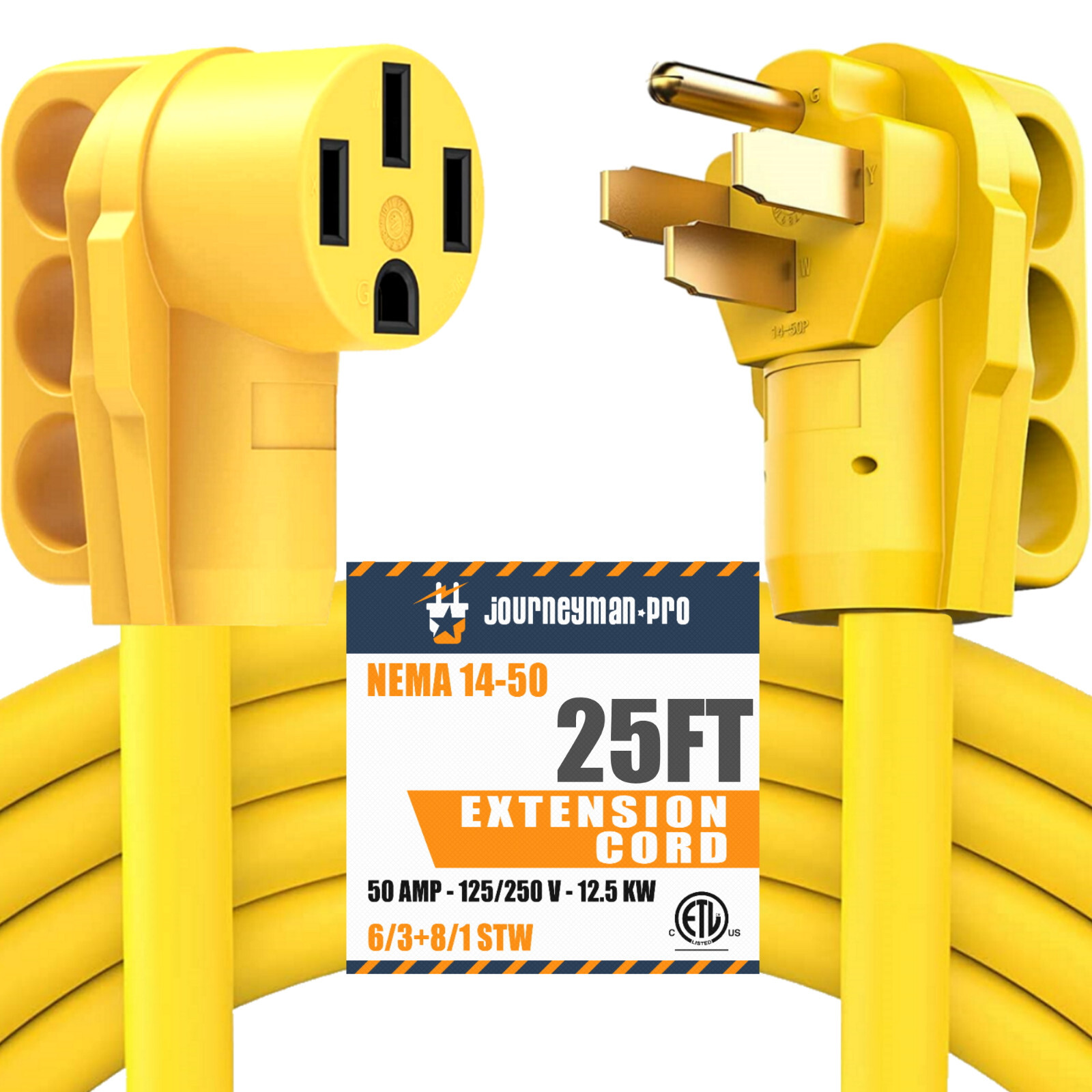 25 FT RV Extension Cord 25ft 50A Power Cable Rain Proof for Motorhome Camper