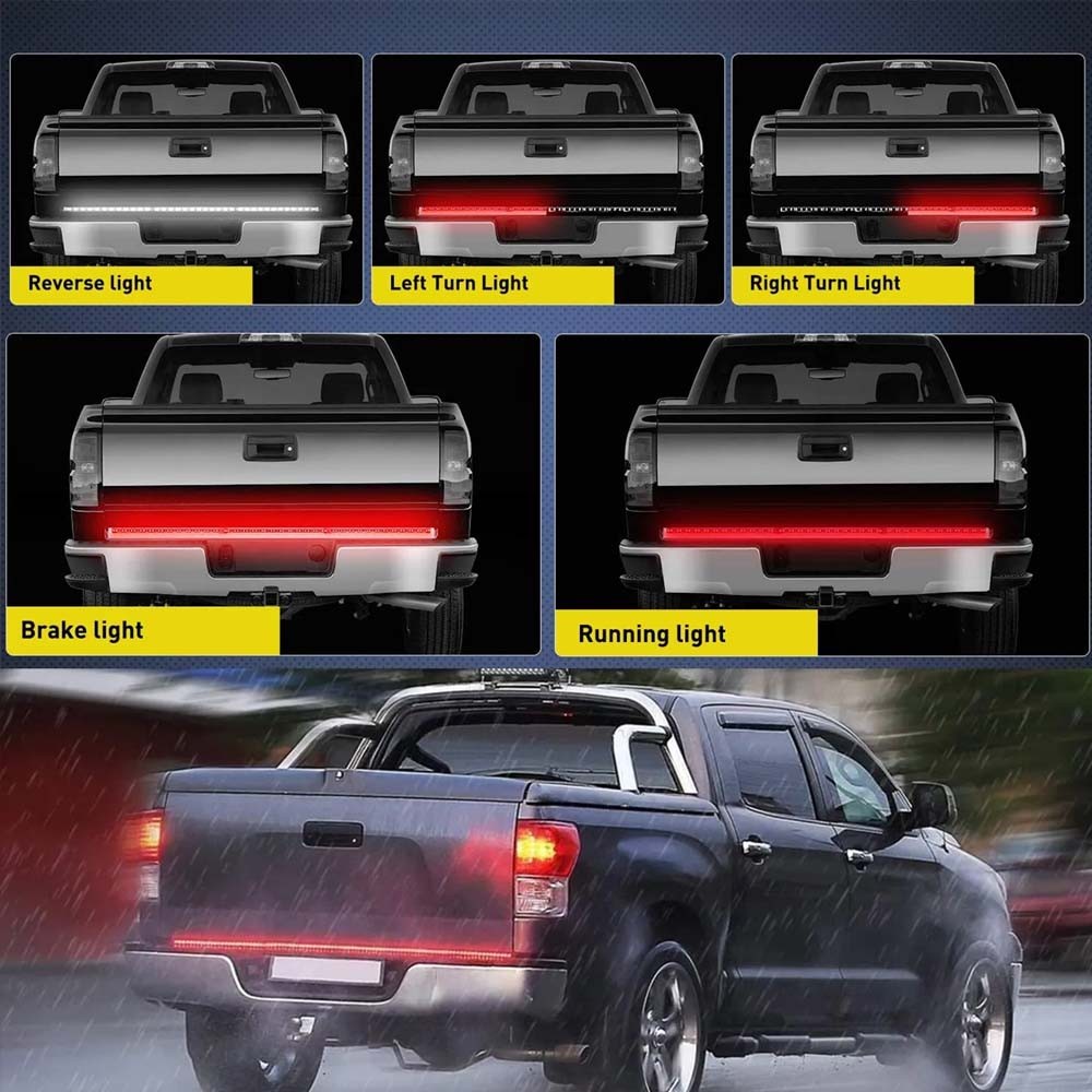 60″ LED Waterproof Tailgate Light Bar Truck Brake Reverse Turn Signal Strip Lamp