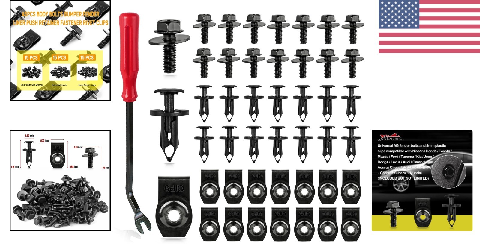 45PCS Black Metal Engine Shield Fasteners Fit Most Vehicles – Essential Upgrade