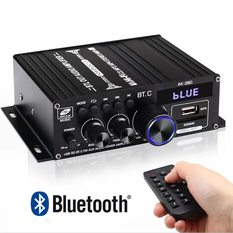Bluetooth 5.0 Audio Power Amplifier 400W+400W 2.0 CH HiFi Stereo Amp Receiver