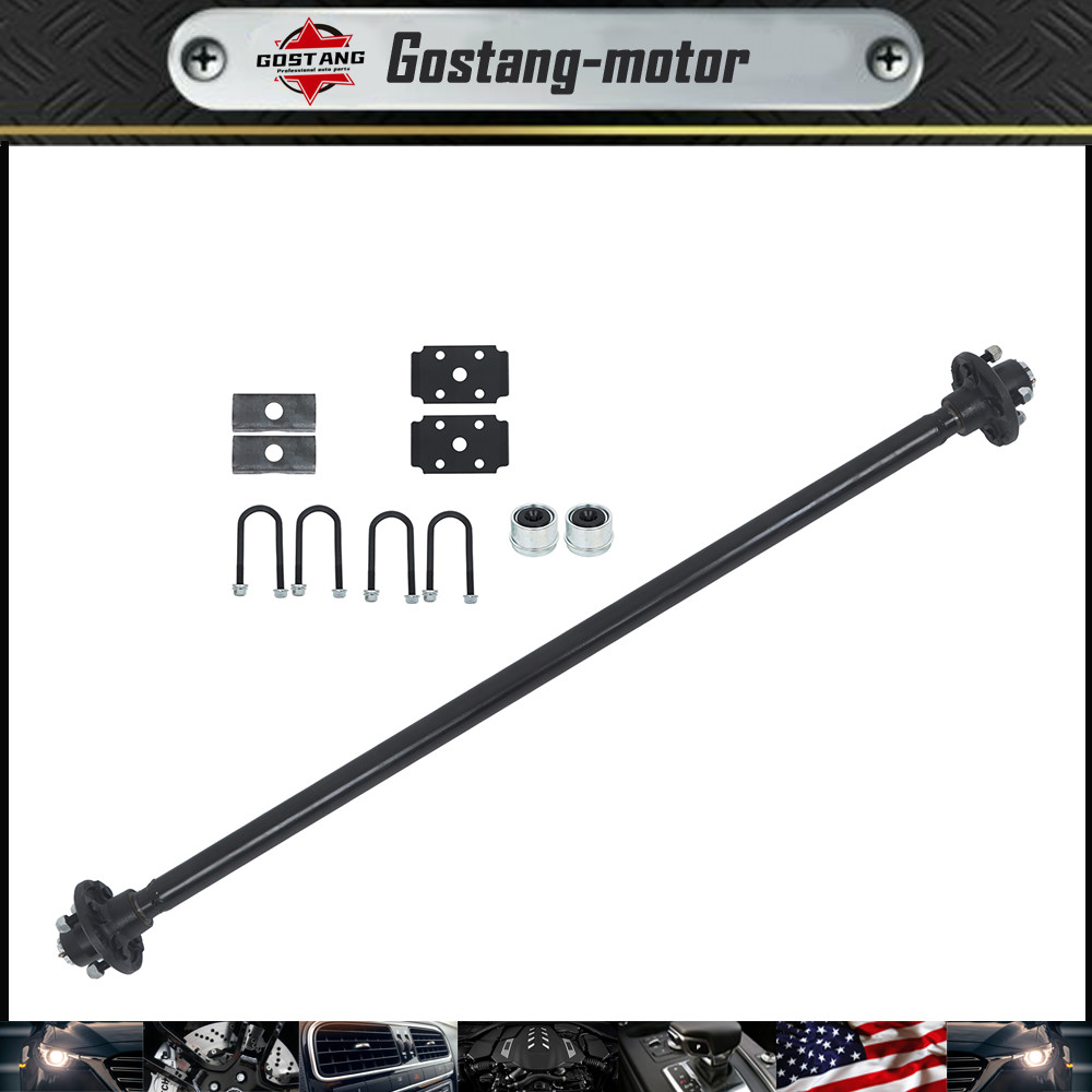 New For 2000 lb Trailer Axle 4 lug-4″ 58″ Hub Face Pitch with U-Bolt Kit