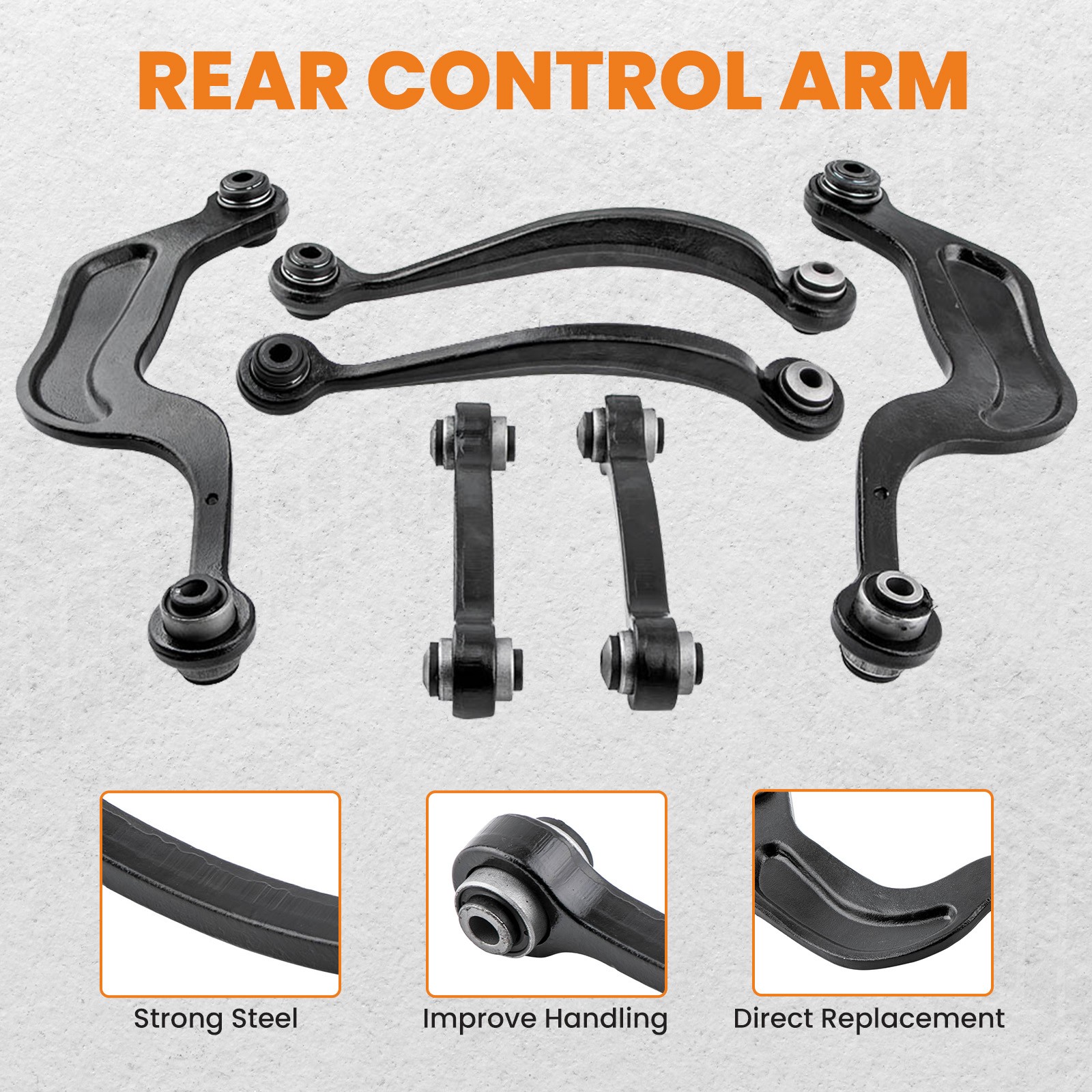 Front Lower & Rear Upper Control Arms for 2007-2017 GMC Acadia Traverse Enclave