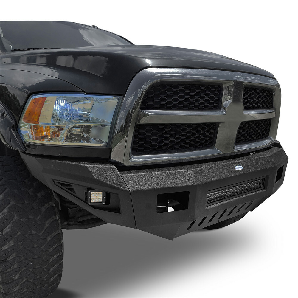 Hooke Road Front Bumper For 2010-2018 Dodge Ram 2500 3500 w/Skid Plate + Lights