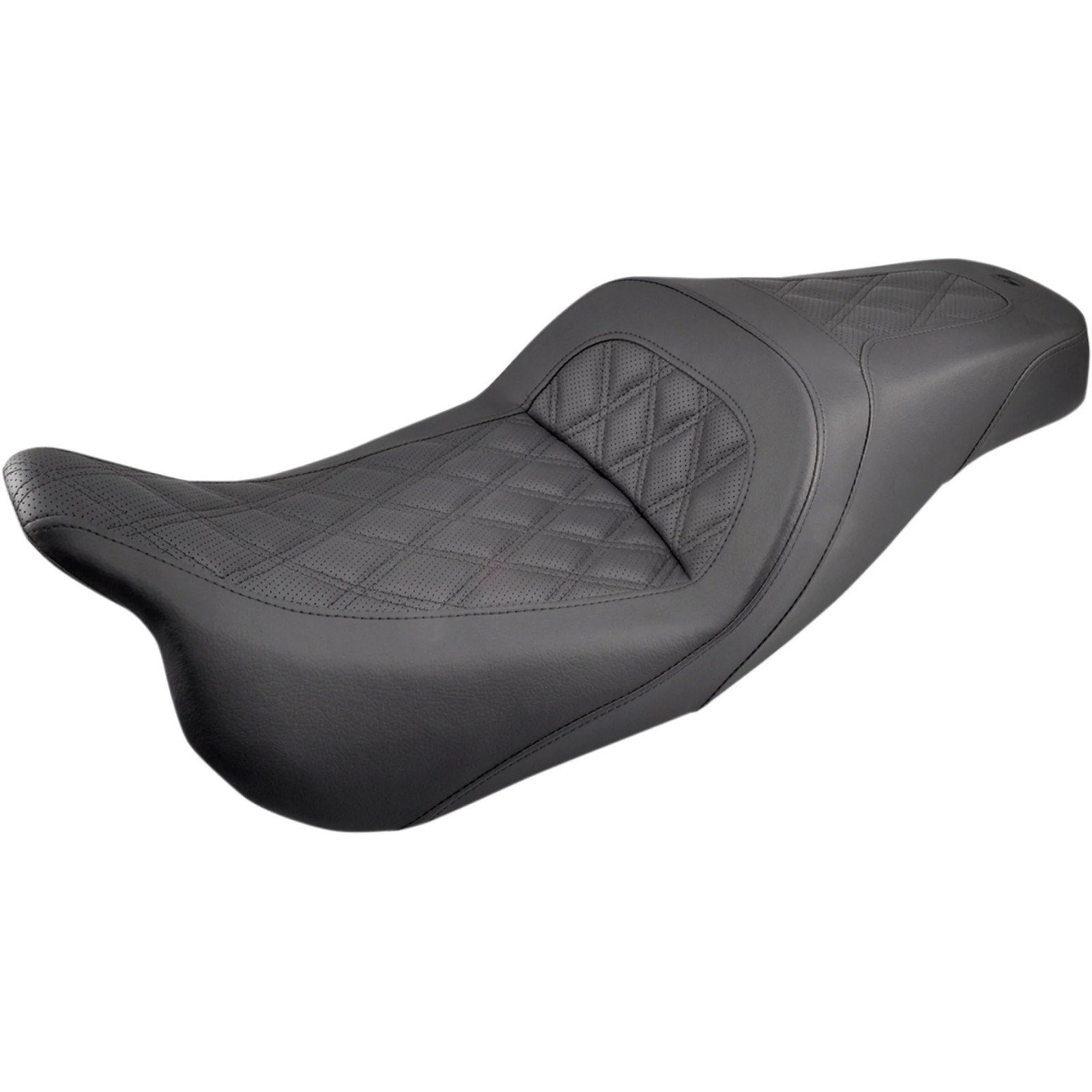(OPEN BOX) SADDLEMEN 0801-1014 808-07B-162 Slim Lattice Stitched 2-Up Seat –