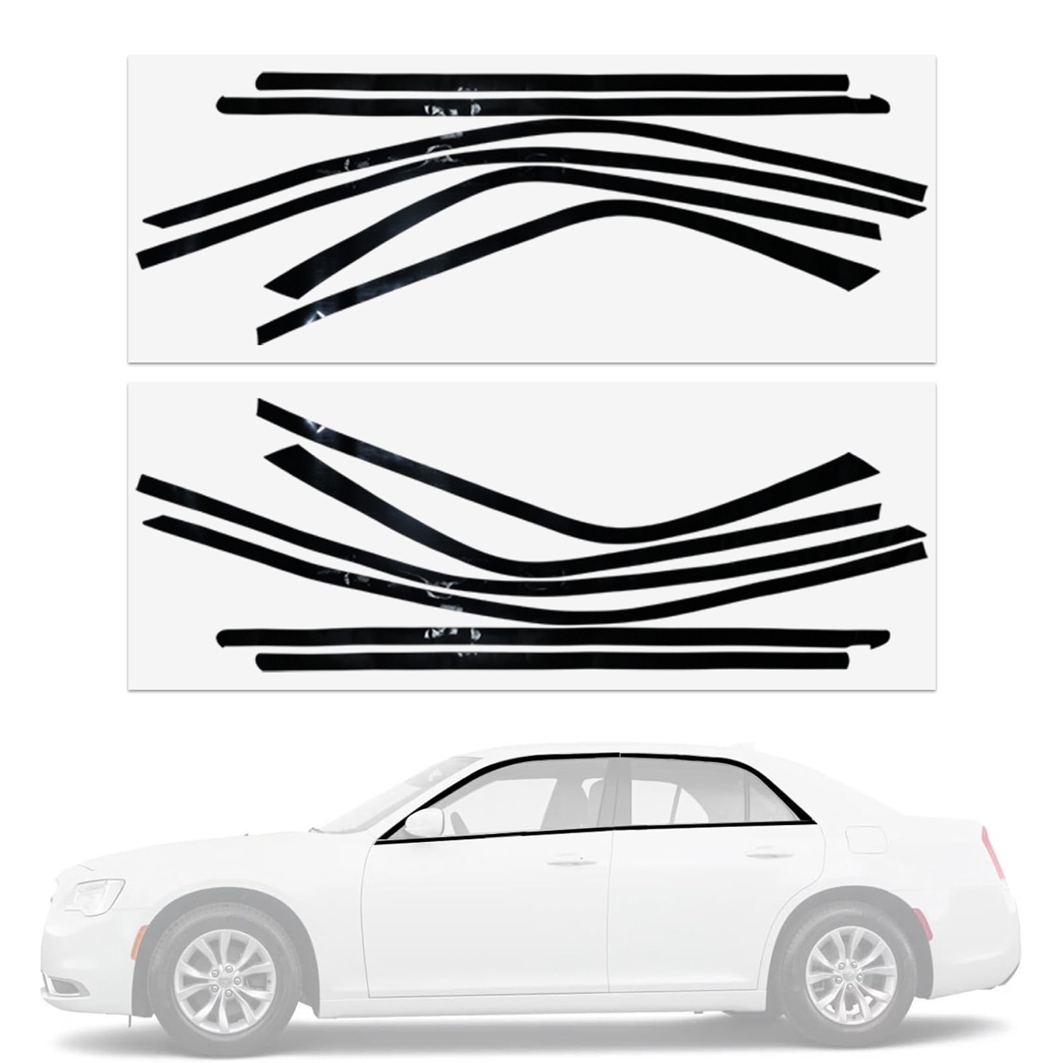 For Chrysler 300 2011-2023 Accessories Glossy Black Delete Blackout Window Trim