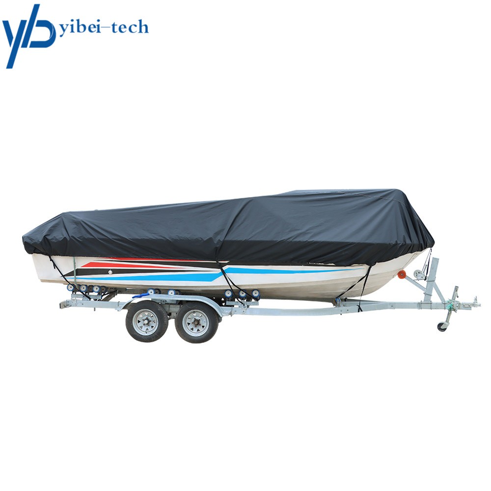 420D 11-13ft Boat Cover V-Hull Runabouts Black Yacht Cover Waterproof