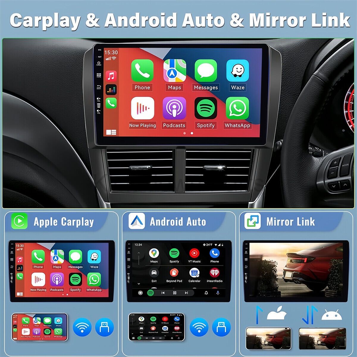 9″ FM/RDS Bluetooth Car Navigation for 2008-2012 Sub