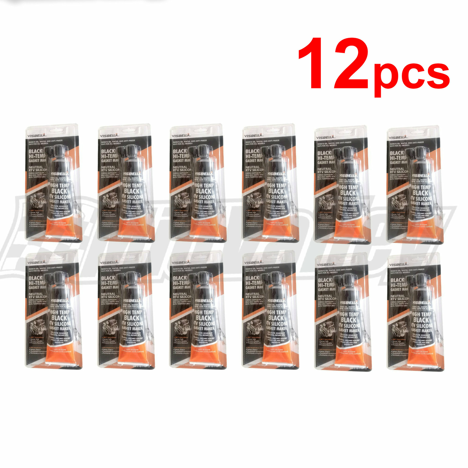 12pcs RTV Silicone Gasket Maker Hi-Temp（85g）Water/Oil Resistant -80°F to +600°F
