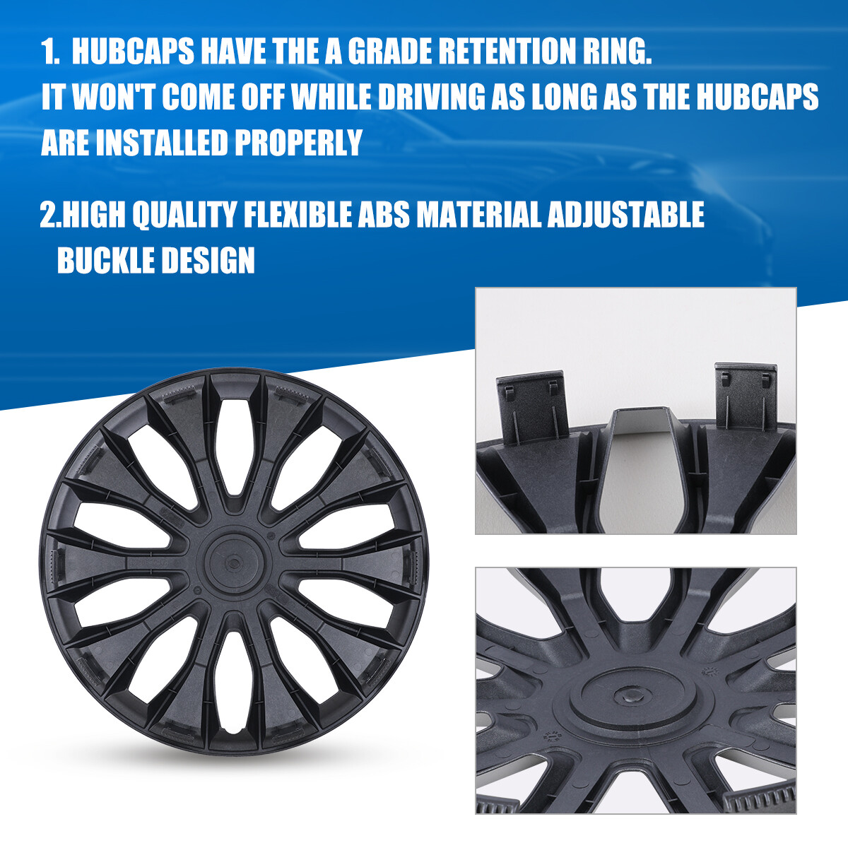 14″ Set of 4 Wheel Covers Full Rim Snap On Hub Caps fit R14 Tire & Steel Wheels