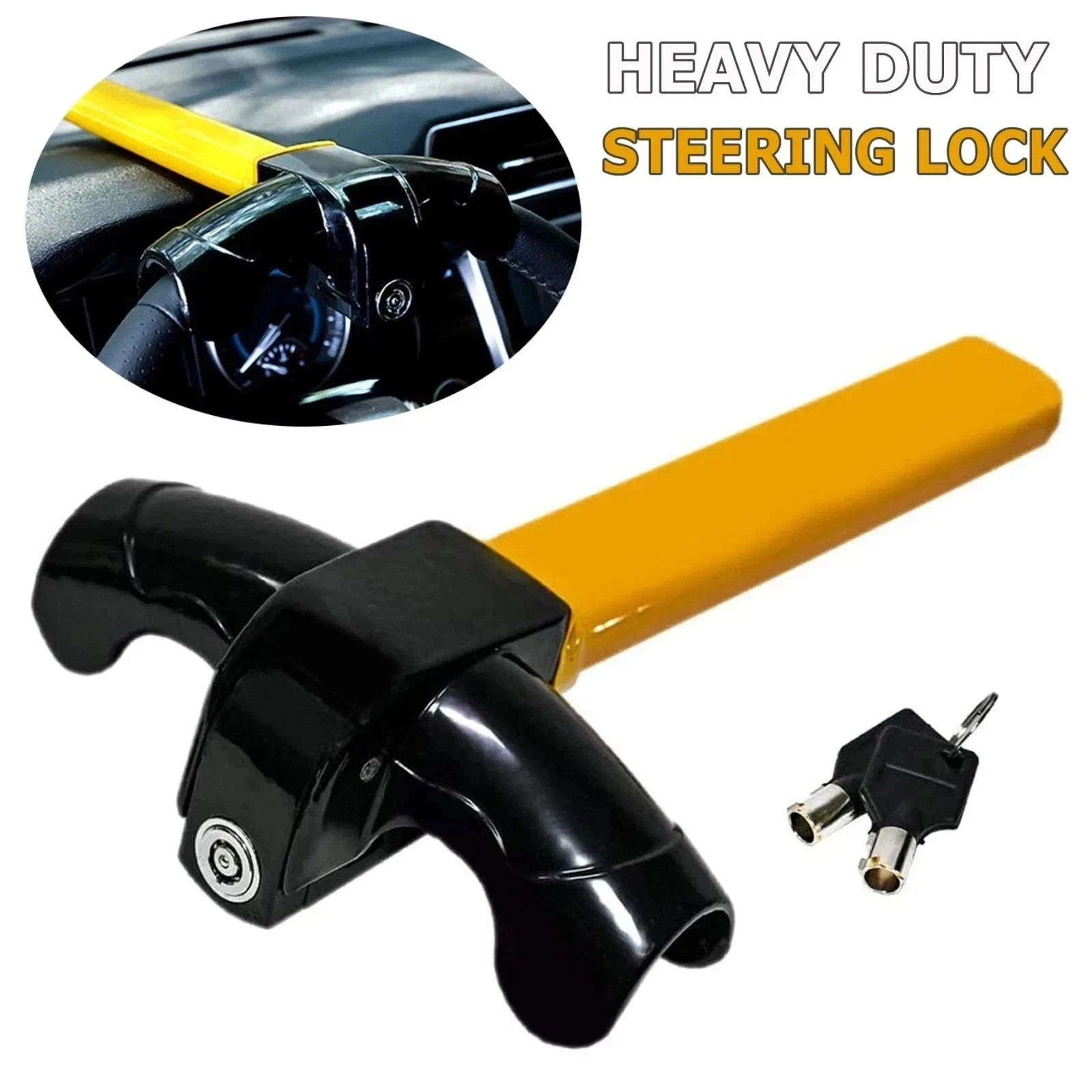 Steering Wheel Lock Anti-Theft Security System Car Truck SUV Auto Lock Universal