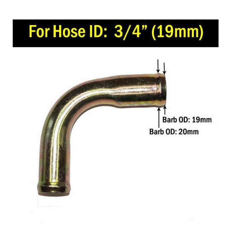 Heater Hose 90° ELBOW 3/4″ x 3/4″ in 19mm Fitting Connector Adapter Coolant 20mm