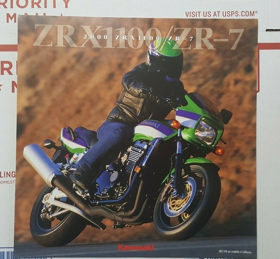 NOS Kawasaki 2000 ZRX1100 / ZR-7 Original Dealer Brochure 99969-2651 (tzp-232)