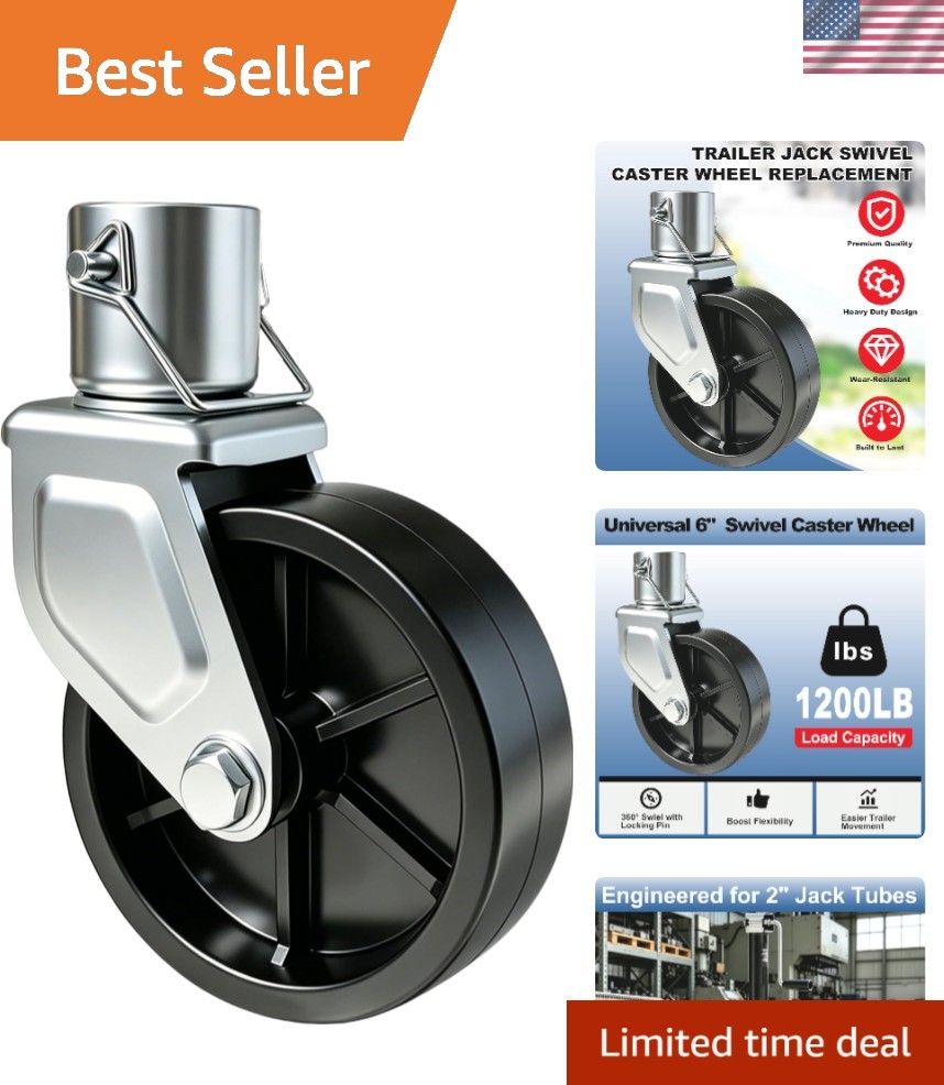 Durable 6-Inch Trailer Jack Wheel – Corrosion-Resistant Design, 1200lb Capacity