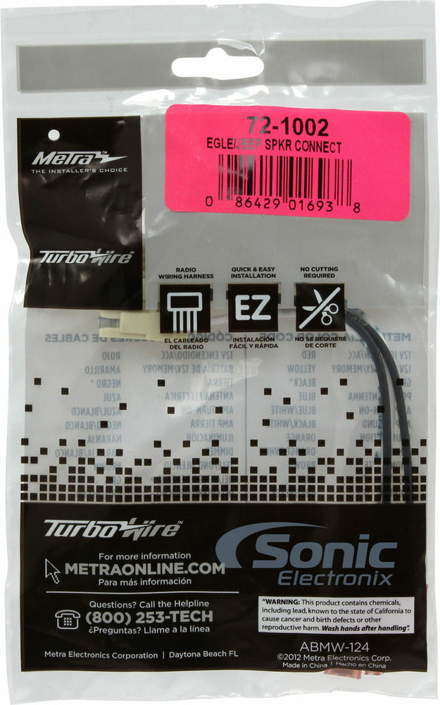Metra 72-1002 Speaker Connectors for Select Jeep and Dodge Vehicles