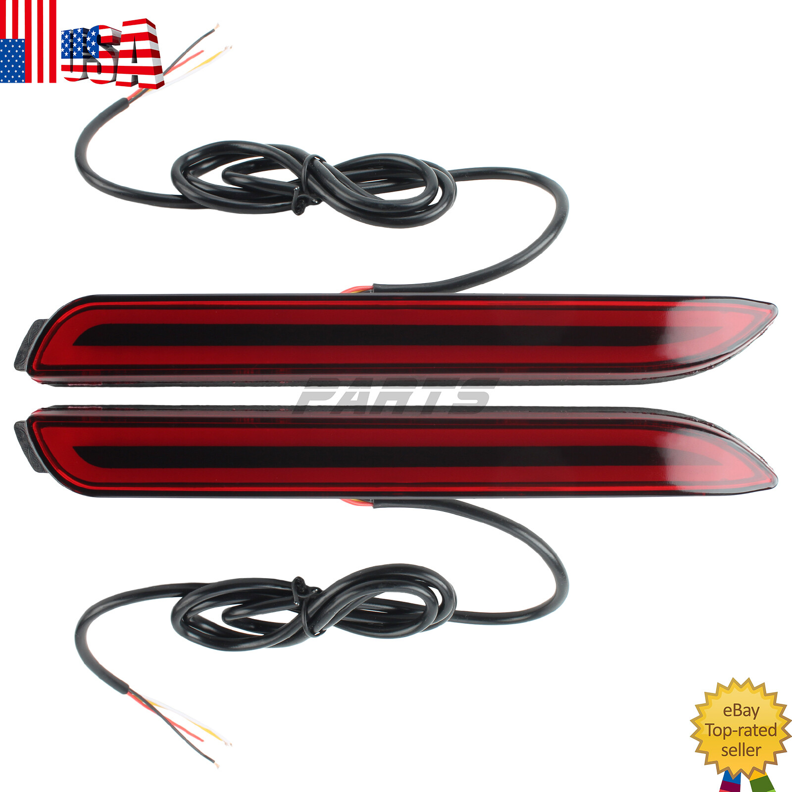For Toyota Sienna Base 2011-2020 Rear Bumper Reflector Lights LED Brake Driving