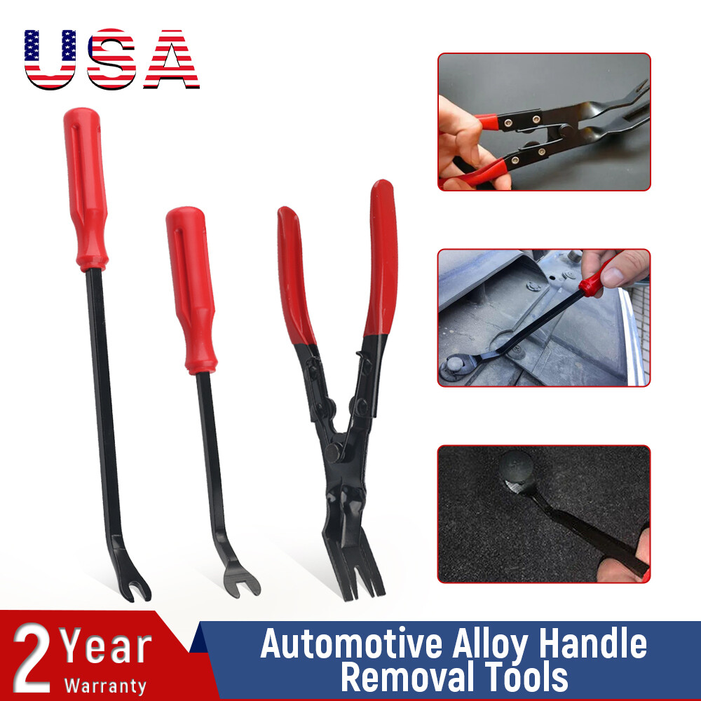 3Pcs Car Trim Clip Remover Tool Removal Pliers Fastener Door Panel Retainer Tool