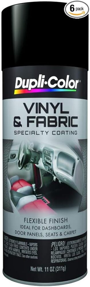 Dupli-Color Vinyl & Fabric Spray 11 oz. Aerosol Spray Paint – Flat Black