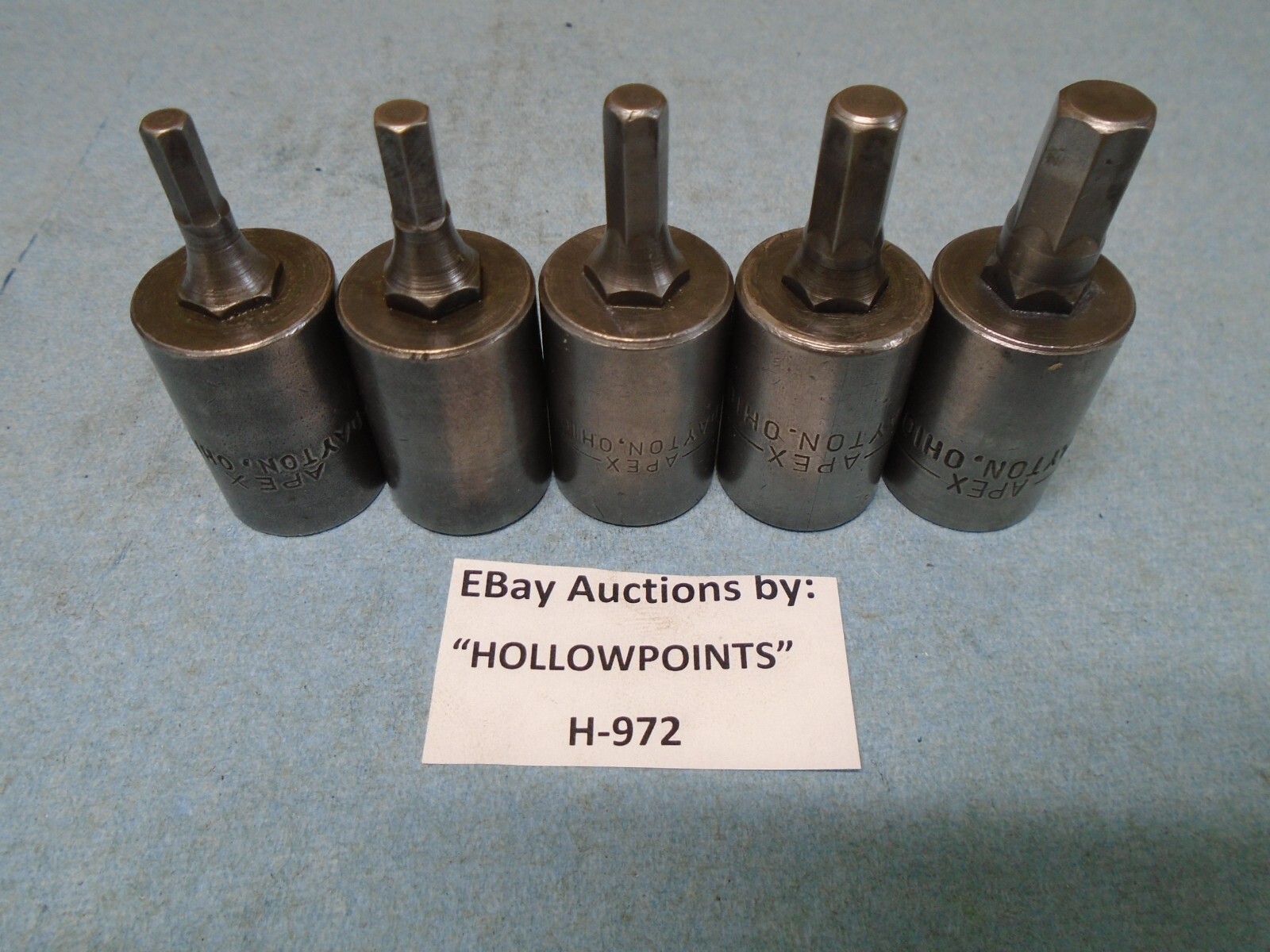 Apex Dayton O USA Impact Hex Impact Bit Set 5Pc 1/2″ Drive 3/16″ thru 3/8″ H972