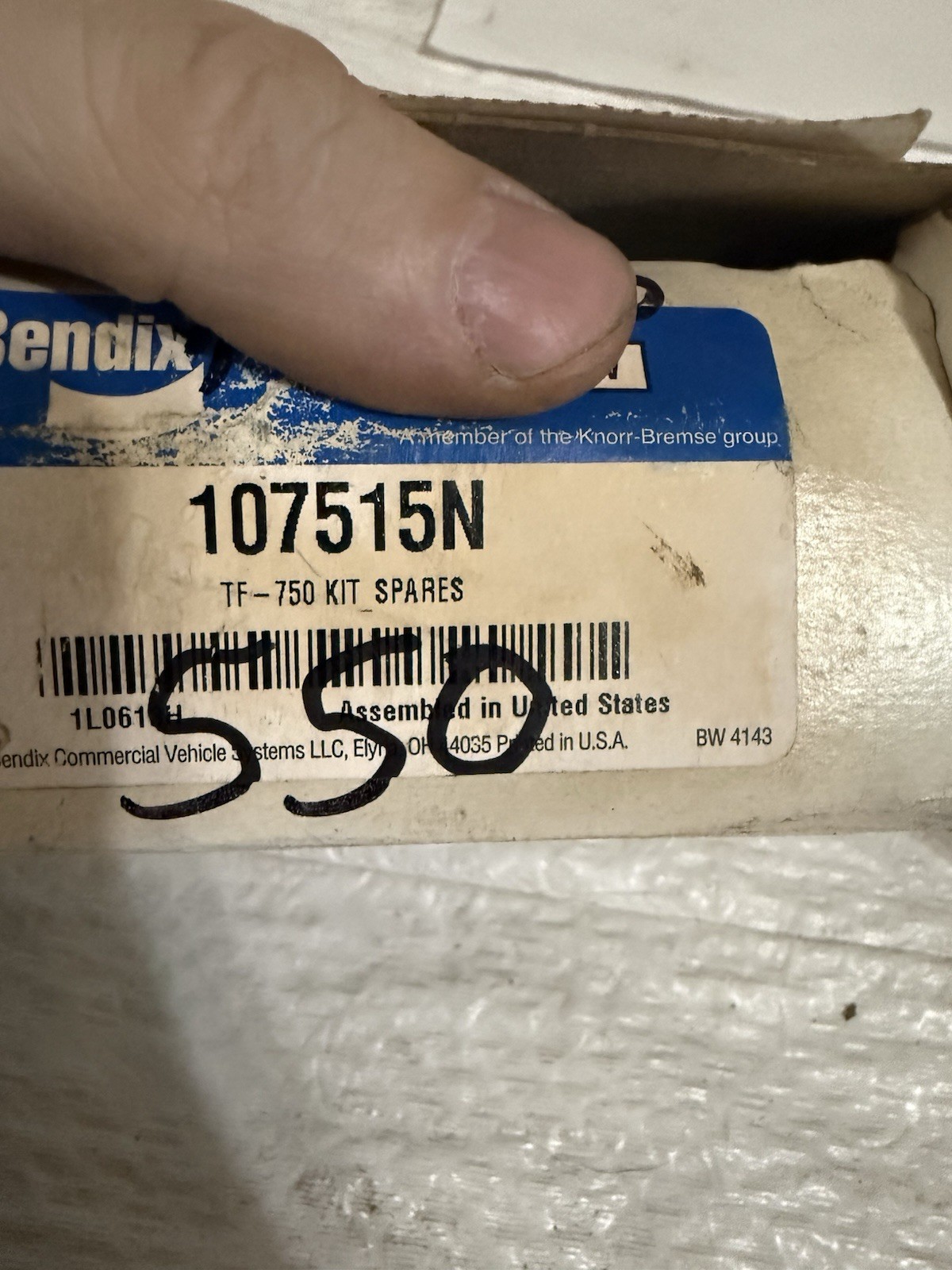 bendix 107515N Unloader Valve Kit New In Box