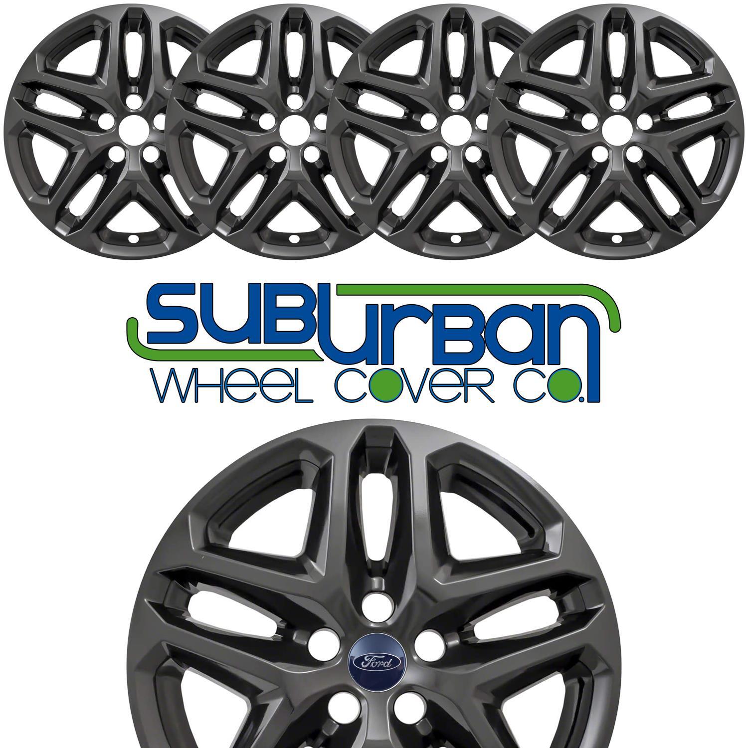 2013-2016 Ford Fusion SE # IMP-372BLKN 17″ GLOSS BLACK Wheel Skins NEW SET/4
