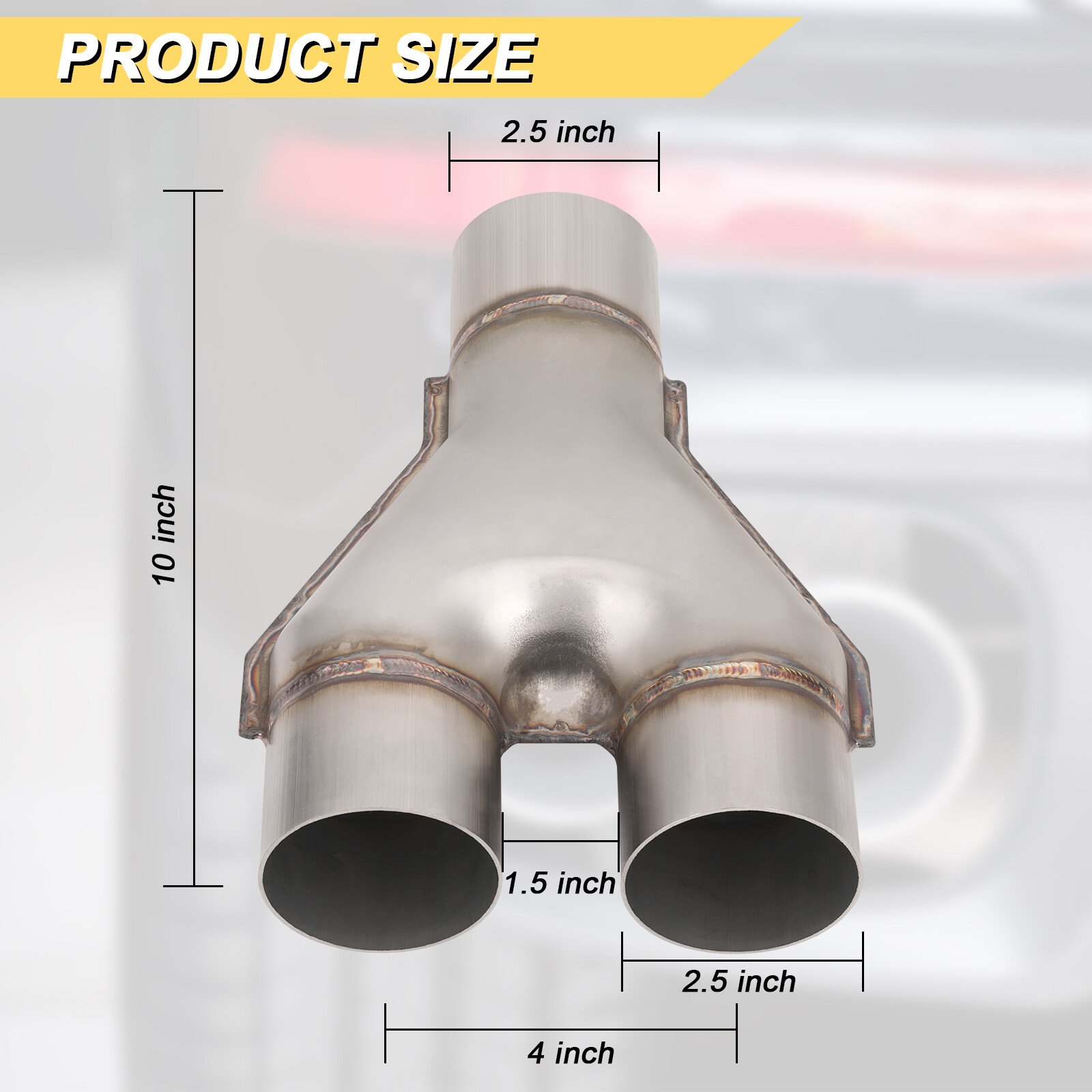1pc/2pcs Exhaust Tip Y-Pipe 2.5″ Dual Out /2.5″inch Single Inlet Stainless Steel