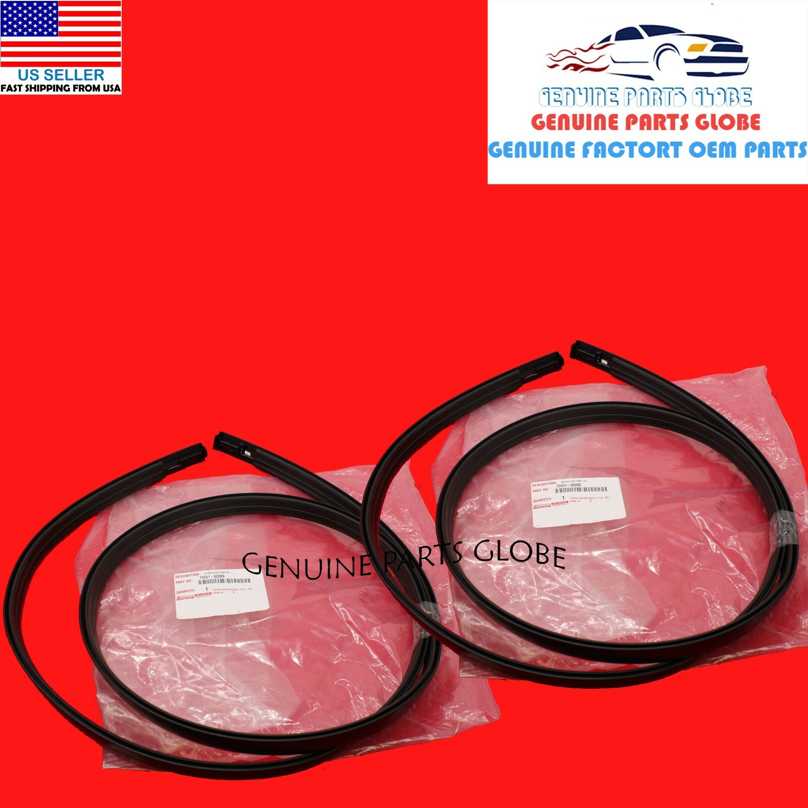 NEW GENUINE OEM TOYOTA 2008-2021 SEQUOIA RIGHT & LEFT ROOF DRIP MOLDING SET OF 2