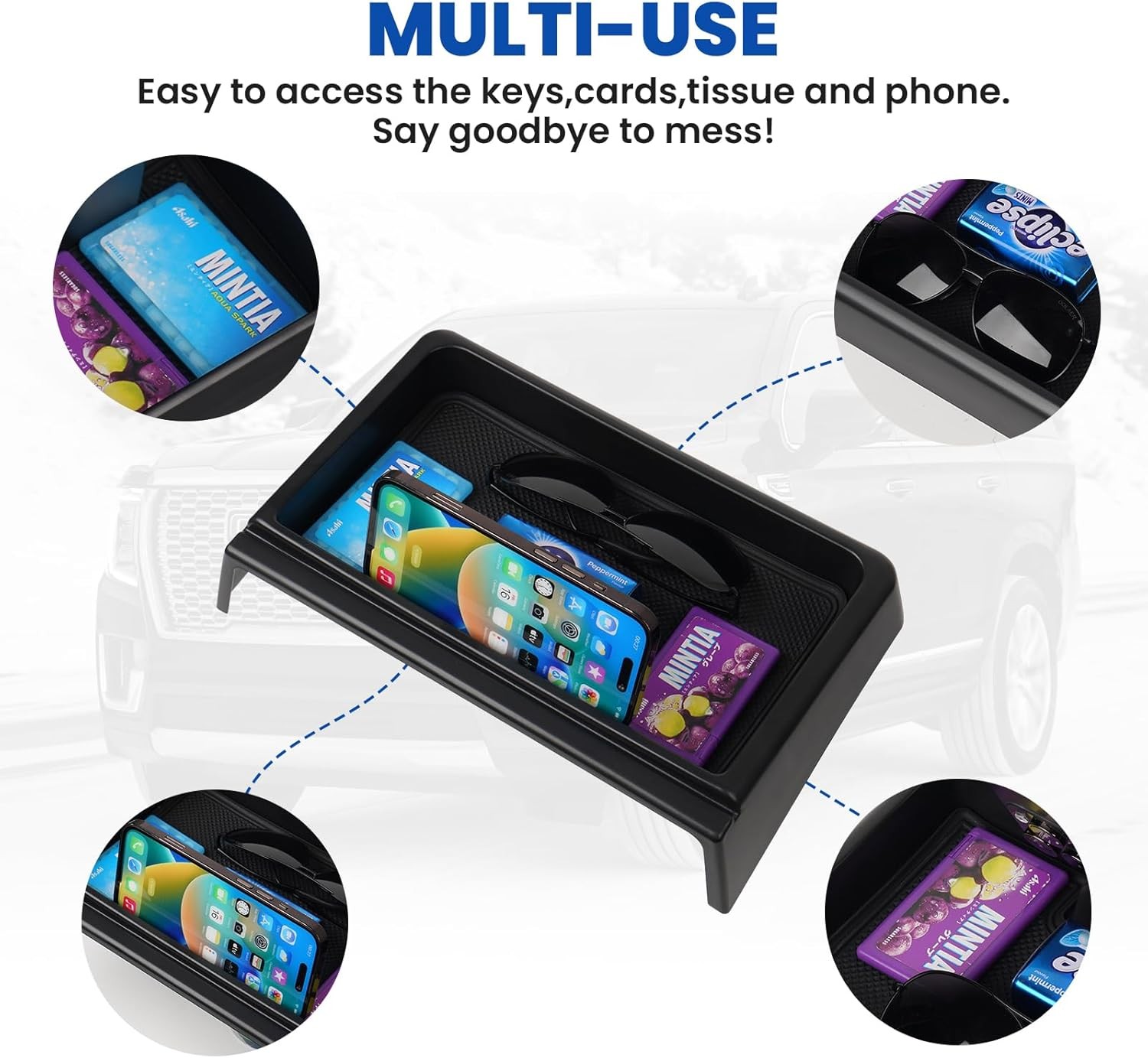 Car Dashboard Console Storage Box Tray For 2021-2024 Chevy Suburban Accessories