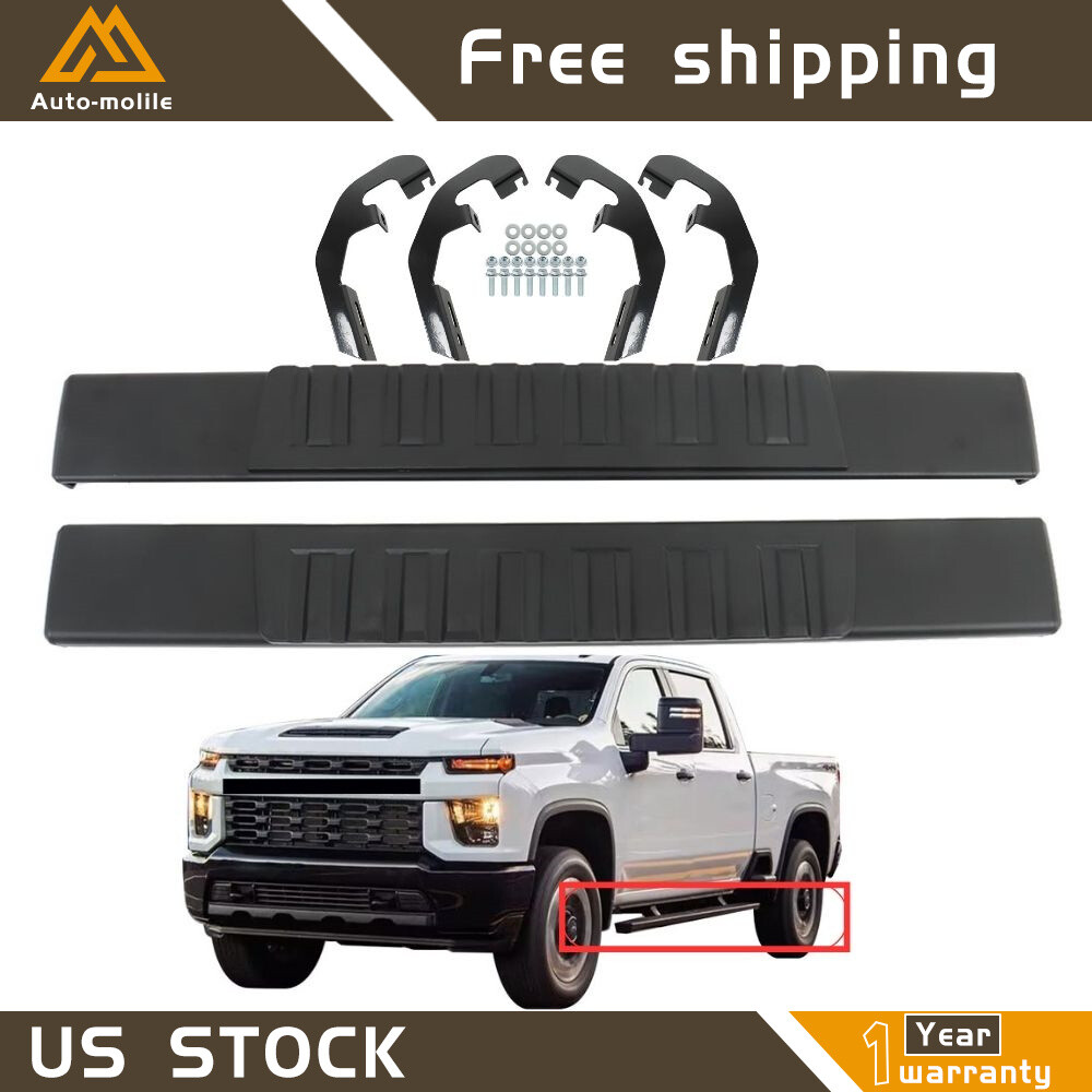 For Silverado/Sierra 19-24 Truck 6″ Black Power Coating Running Board Side Step