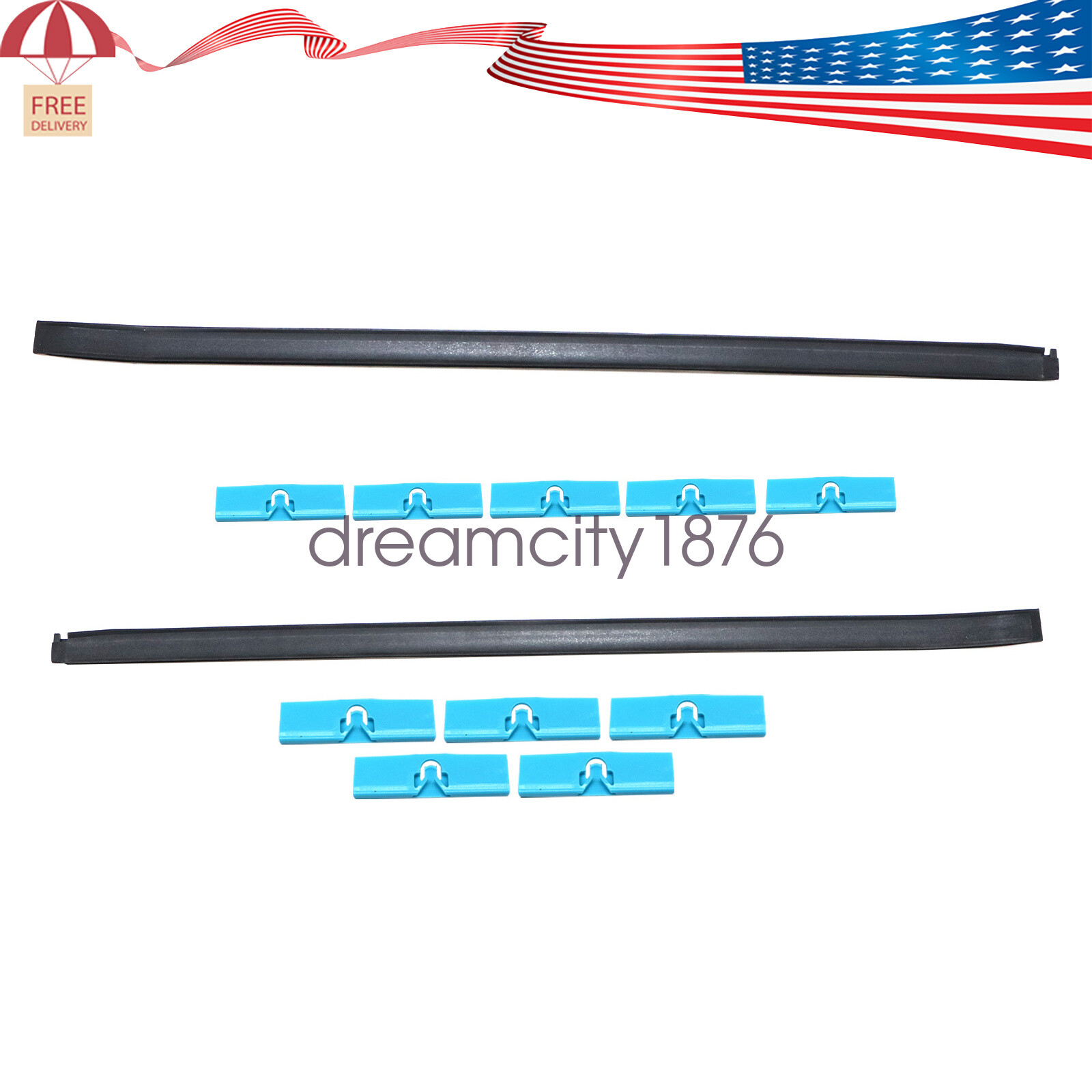 Fit 2010-2022 Lexus GX460 Left Side + Right Side Windshield Moulding Kit New