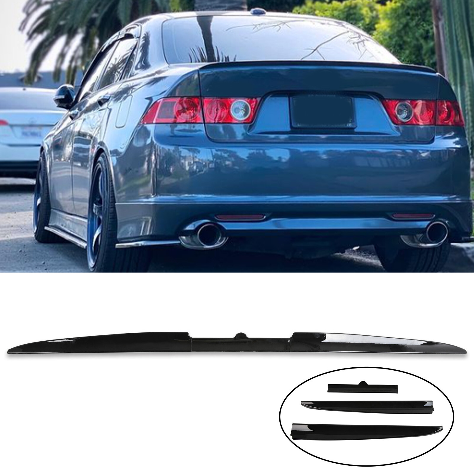 For Acura TSX 09-2014 Sport Style Rear Trunk Roof Lip Spoiler Wing Glossy Black
