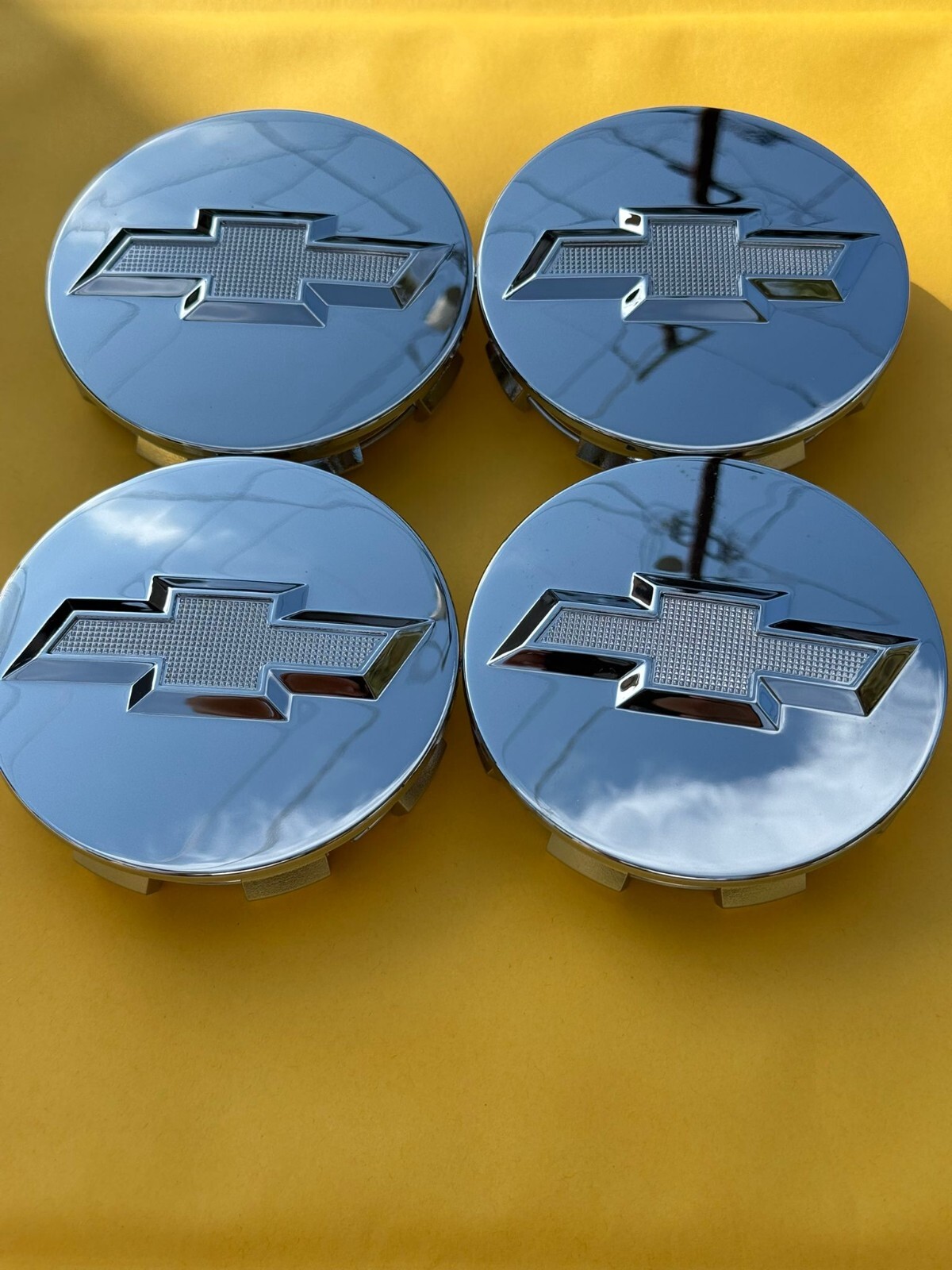 4 X Chevrolet Full Chrome Center Caps 83MM, Satisfaction Guaranteed!