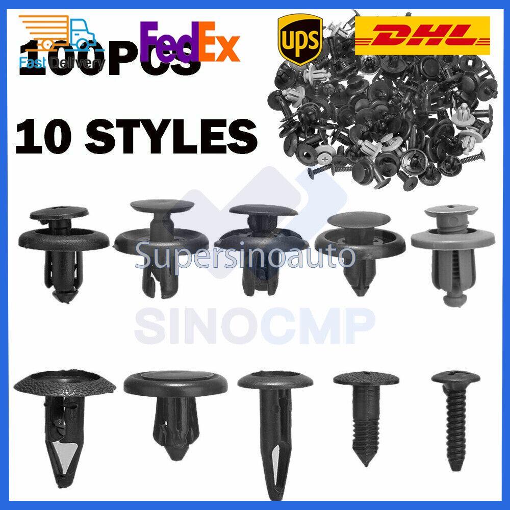 100* New Trunk Screw Rivets Set Car Bumper Fender For Auto Plastic Fastener Clip