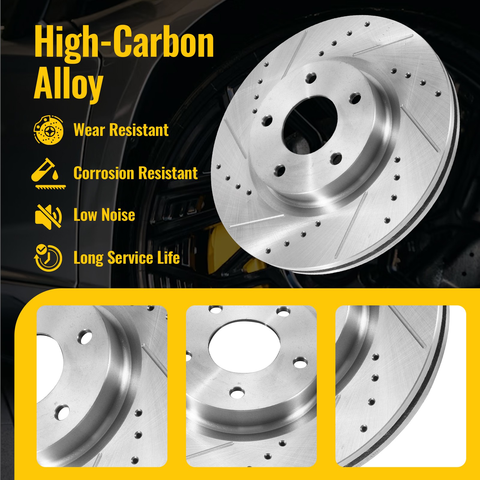 For 2007 – 2013 Nissan Altima Front Drilled Slotted Rotors Ceramic Brake Pads US