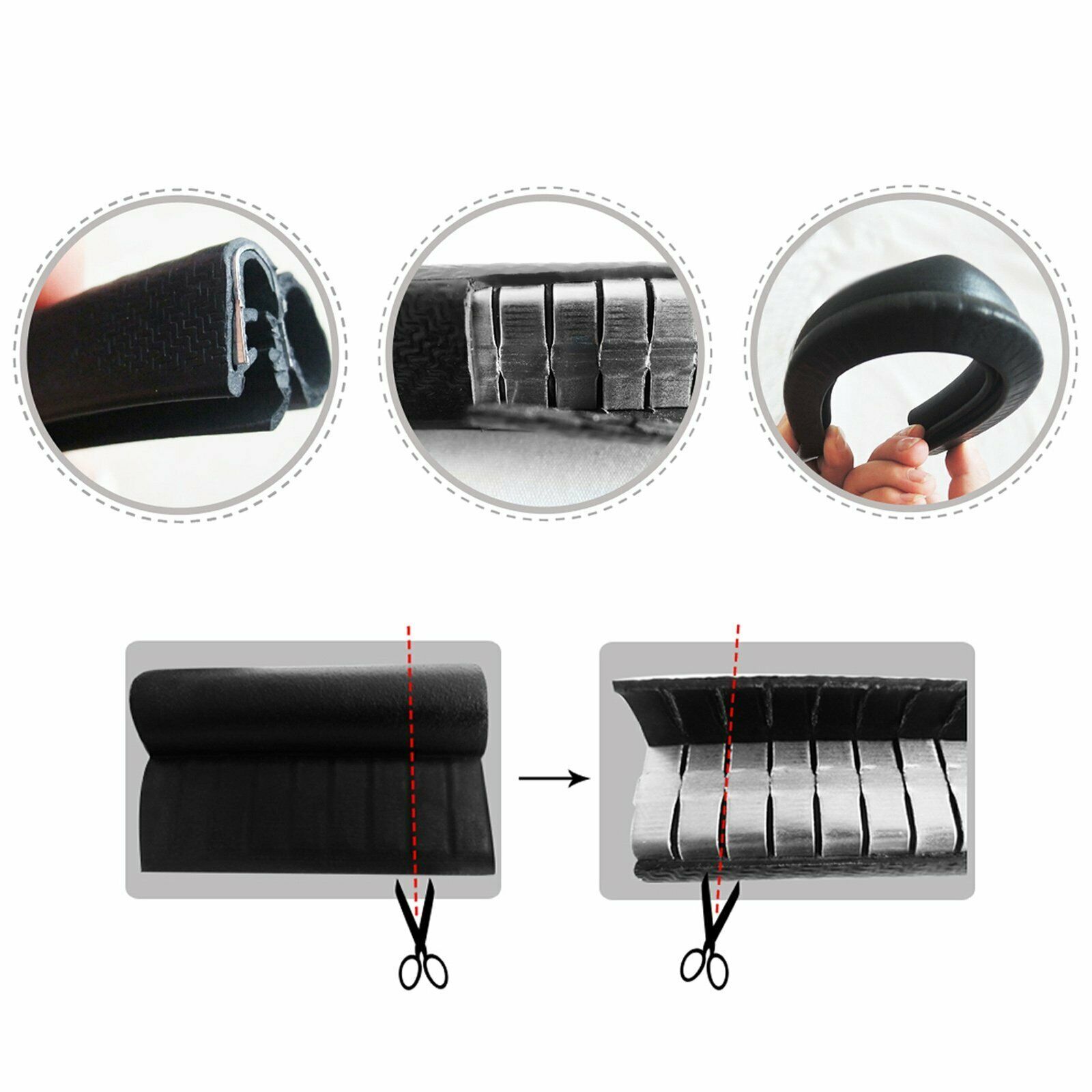 Auto Rubber Seal Weather Strip Door Window Lock Trunk Hood Edge Trim 14ft
