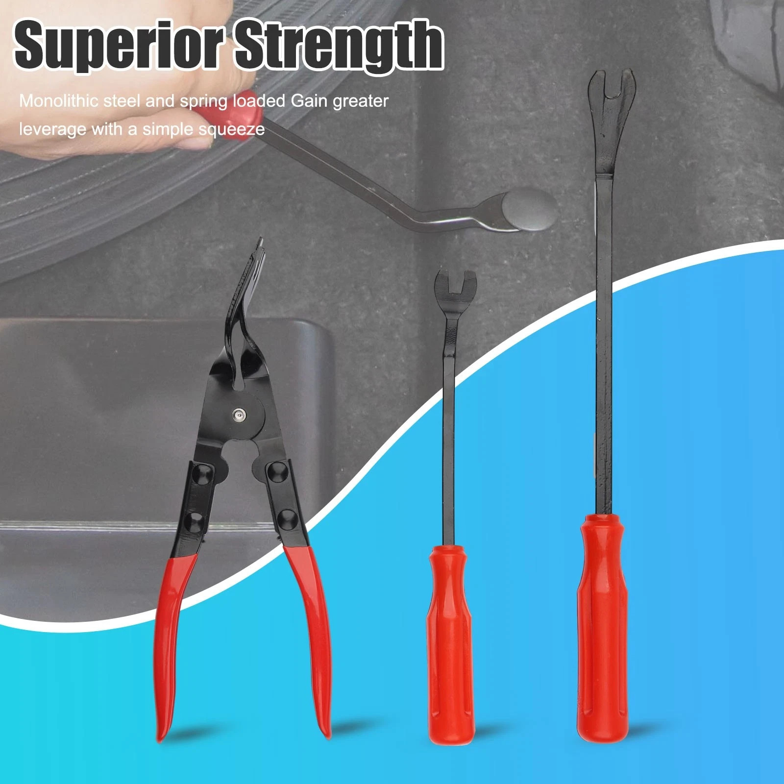 7Pcs Auto Clip Pliers Set and Fastener Remover, Car Trim Rivet Removal Pry Tool