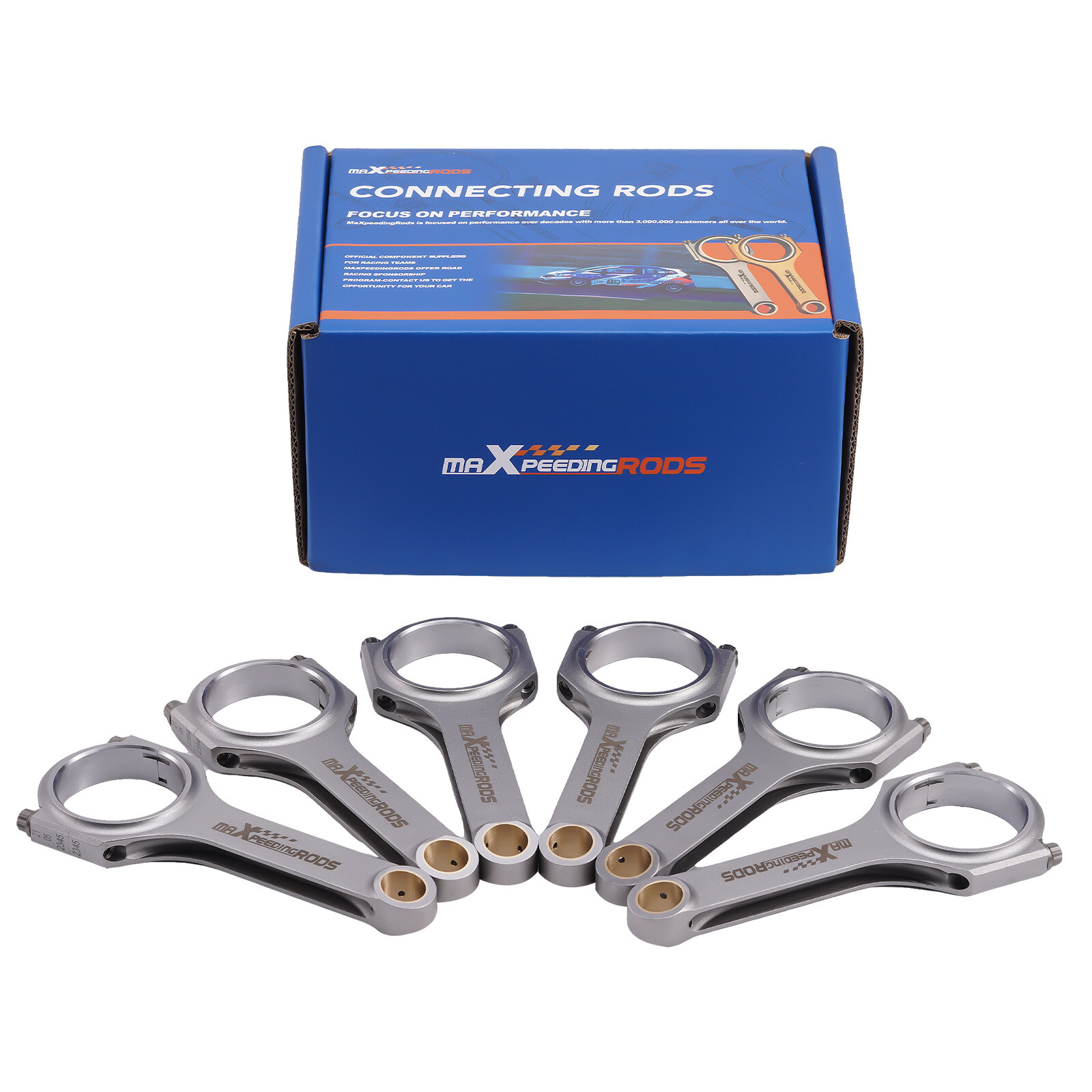 6x H-Beam Forged EN24 4340 Connecting Rods ARP2000 for BMW N55B30 S55B30 144.3mm