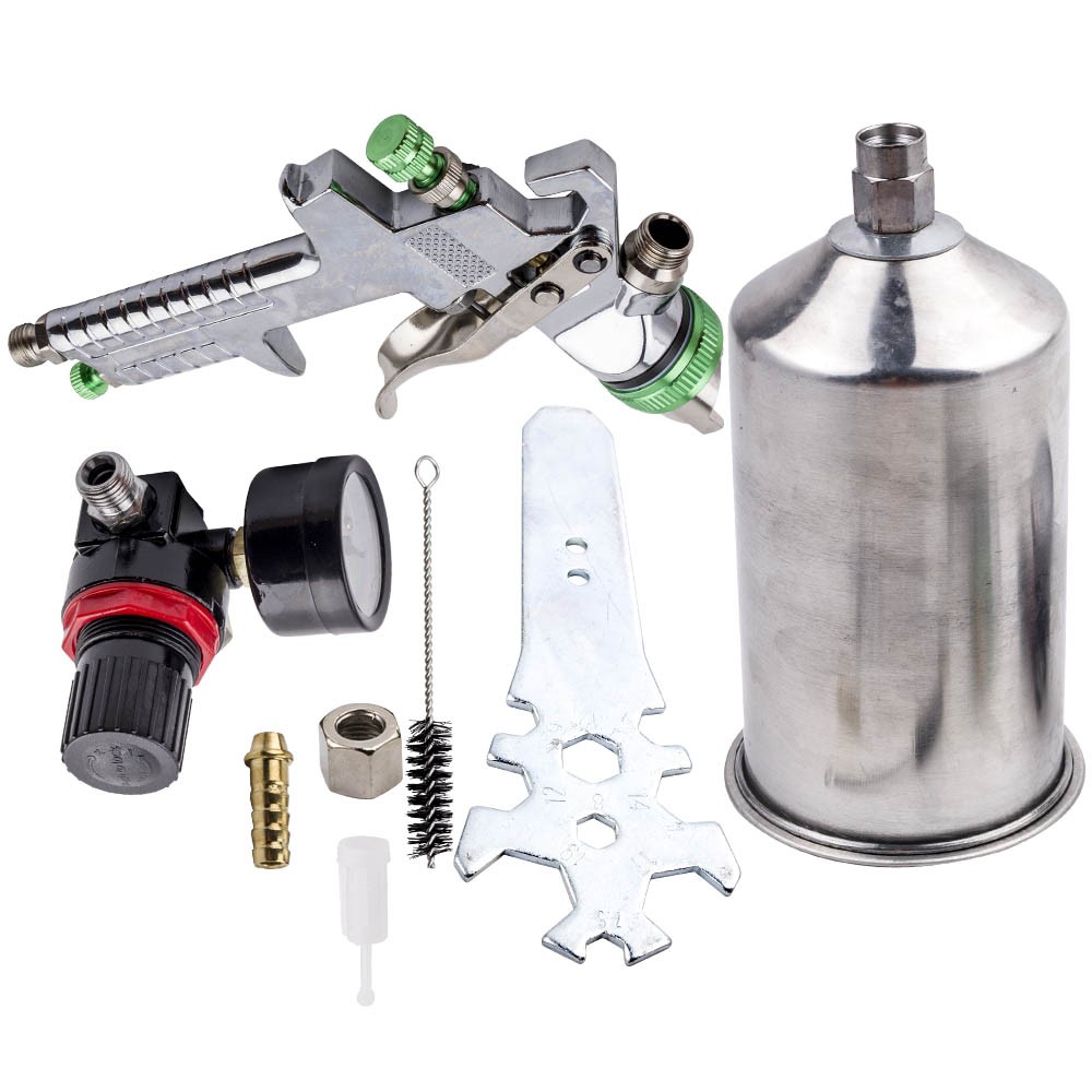 2.5mm Tip HVLP Paint Air Spray Gun Kit Gravity Feed Car Primer Gauge Protable
